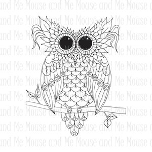 5 Hand drawn Owls, Adult coloring pages, Zentangle Coloring Pages, Mindfulness Gift, Stress Relief, Anxiety Relief, coloring printable owls image 5