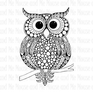 5 Hand drawn Owls, Adult coloring pages, Zentangle Coloring Pages, Mindfulness Gift, Stress Relief, Anxiety Relief, coloring printable owls image 2