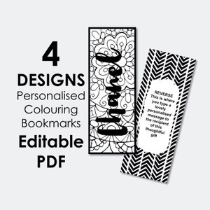 Personalized Printable Bookmarks for kids, Bookmark Personalized gift, Coloring Bookmarks, student teacher gifts, student gifts from teacher