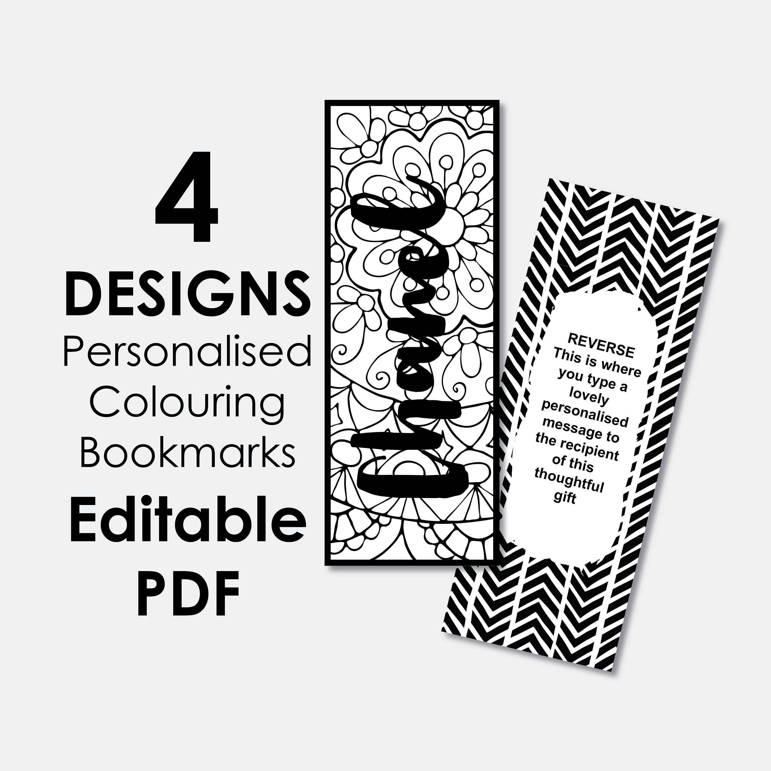 personalized printable bookmarks for kids bookmark etsy australia