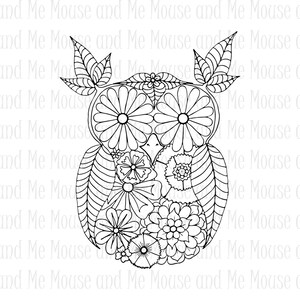 5 Hand drawn Owls, Adult coloring pages, Zentangle Coloring Pages, Mindfulness Gift, Stress Relief, Anxiety Relief, coloring printable owls image 3