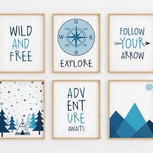 Printable Wall Art, Scandinavian Nursery Print, Monochrome Nursery Prints, Adventure Wall Art set, Nursery wall art boy Nursery decor boy