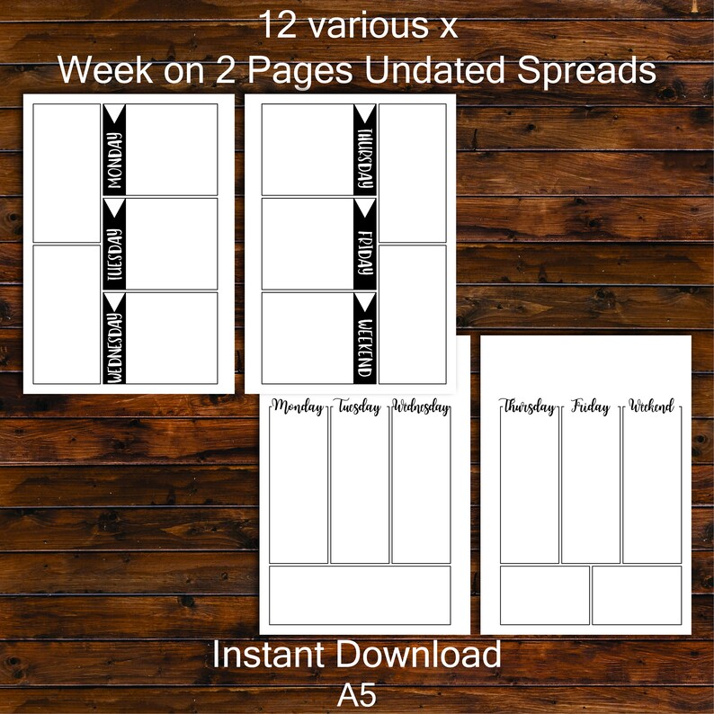 12 X A5 Planner Inserts / Bullet Journal Kit Bujo Printables - Etsy ...