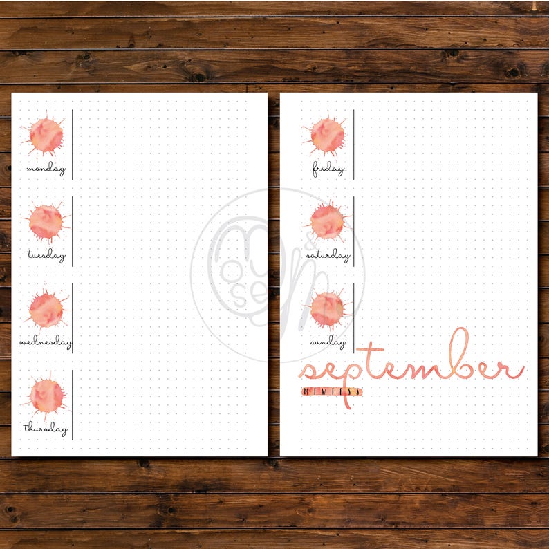 Weekly Planner Printable A5 Planner Inserts Bullet Journal | Etsy