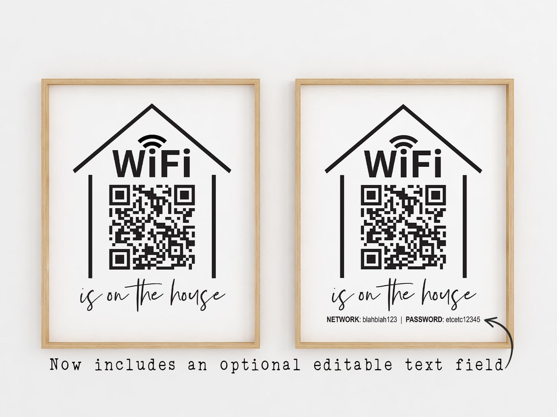 Wifi QR Code Sign Printable Wifi Sign Wifi Code Wifi Etsy UK