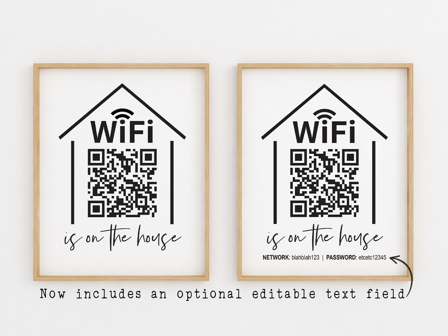 Wifi QR Code Sign Printable Wifi Sign Wifi Code Wifi - Etsy