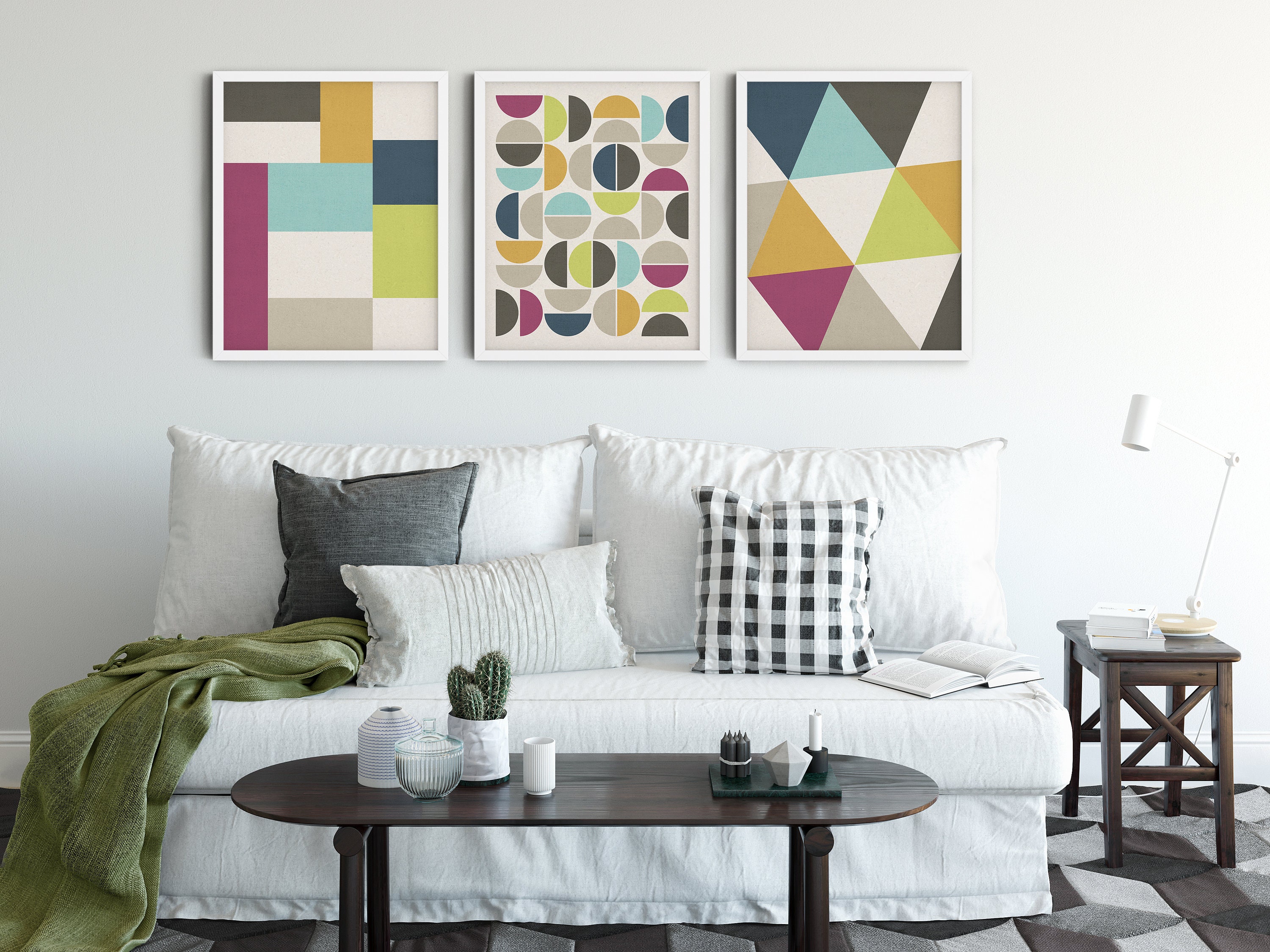 Geometric Wall Art Set Mid Century Modern Printable Wall Art | Etsy