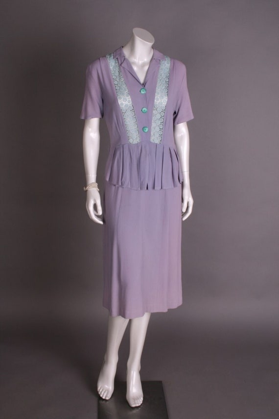 40s dress purple, gr.38