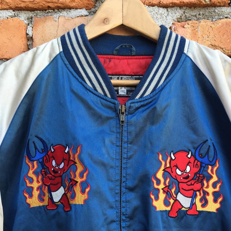 Vintage 90s SUKAJAN Power Devils USA los angeles jacket
