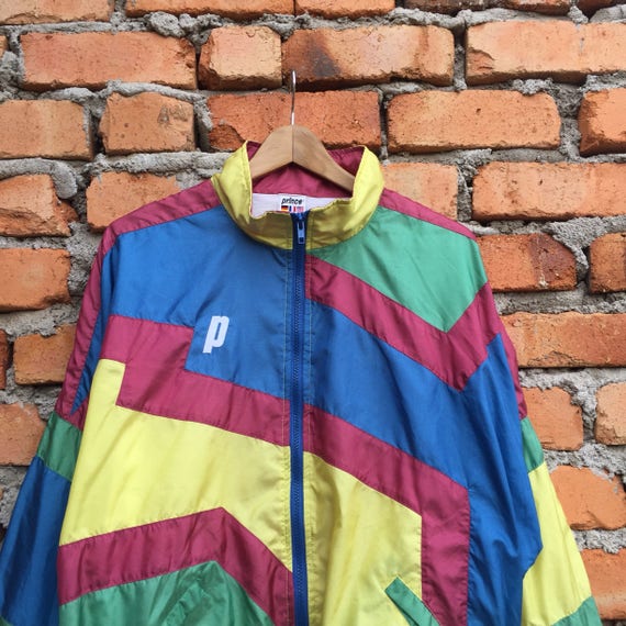 Rare PRINCE PRO STAFF trainer multicolore coupe-vent veste veste coupe-vent 14d0ca Rare PRINCE PRO STAFF trainer multicolore coupe-vent veste veste coupe-vent 14d0ca