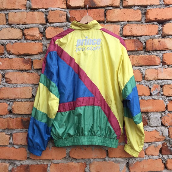 Rare PRINCE PRO STAFF trainer multicolore coupe-vent veste veste coupe-vent 14d0ca Rare PRINCE PRO STAFF trainer multicolore coupe-vent veste veste coupe-vent 14d0ca