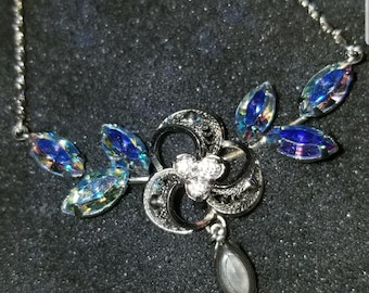 Am Lee Vintage Plata & Swarovski Collar de Cristal