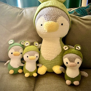 Frog, Penguin, Costume, Crochet, Plush, Soft Toy, Cute, Cuddly, Instant Download, Crochet Pattern, Pattern, Amigurumi