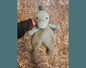 Small Dino Lovey, Dino, Crochet Pattern, Instant Download, Snuggle, Blanket, Plush, Cute, Cuddly,  Crochet, Amigurumi, Snuggler, Comforter