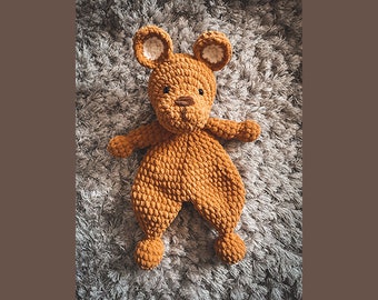 Crochet Teddy Bear Lovey Pattern: Small Plush Snuggler (PDF Pattern)