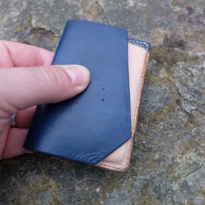 Minimalist wallet, front pocket wallet, leather wallet, card wallet, slim wallet, hand-stitched, hand-dyed, elegant