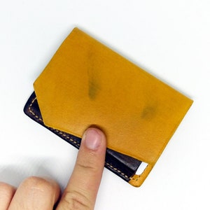 Minimalist wallet, front pocket wallet, leather wallet, card wallet, slim wallet, hand-stitched, hand-dyed, elegant