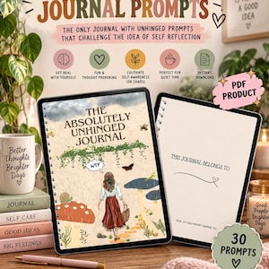 Journal Prompts PDF, Unhinged Digital Journal, Guided Self Reflection Workbook, iPad GoodNotes Journal, Printable Mental Health Journal