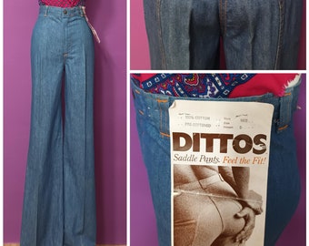 Vintage 70s Strawberry Bell Bottom Pants Jeans By Dittos 53 OFF