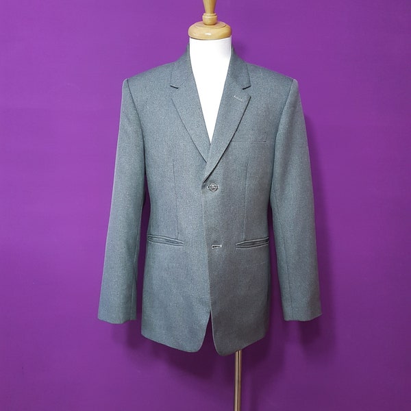 1960s Style Men's Light Grey Jacket Chest 39"- 40"  Single Vent Mod Style Suit Jacket Blazer Tailor-Made in Taiwan