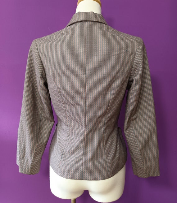Vintage 1940s Grey and Pink Pin Stripe Wool Suit … - image 5