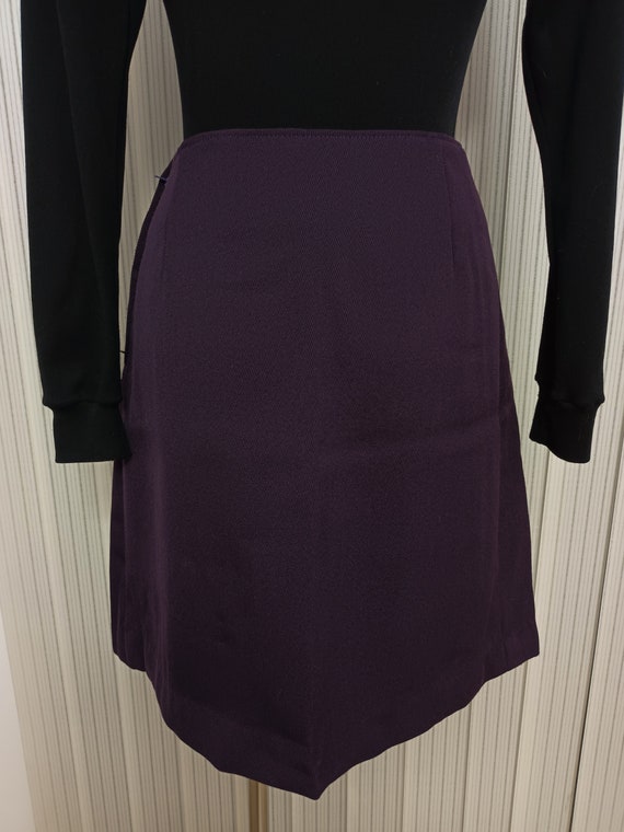 Vintage 1960s Deep Purple Mini Skirt Mod Style Hi… - image 5