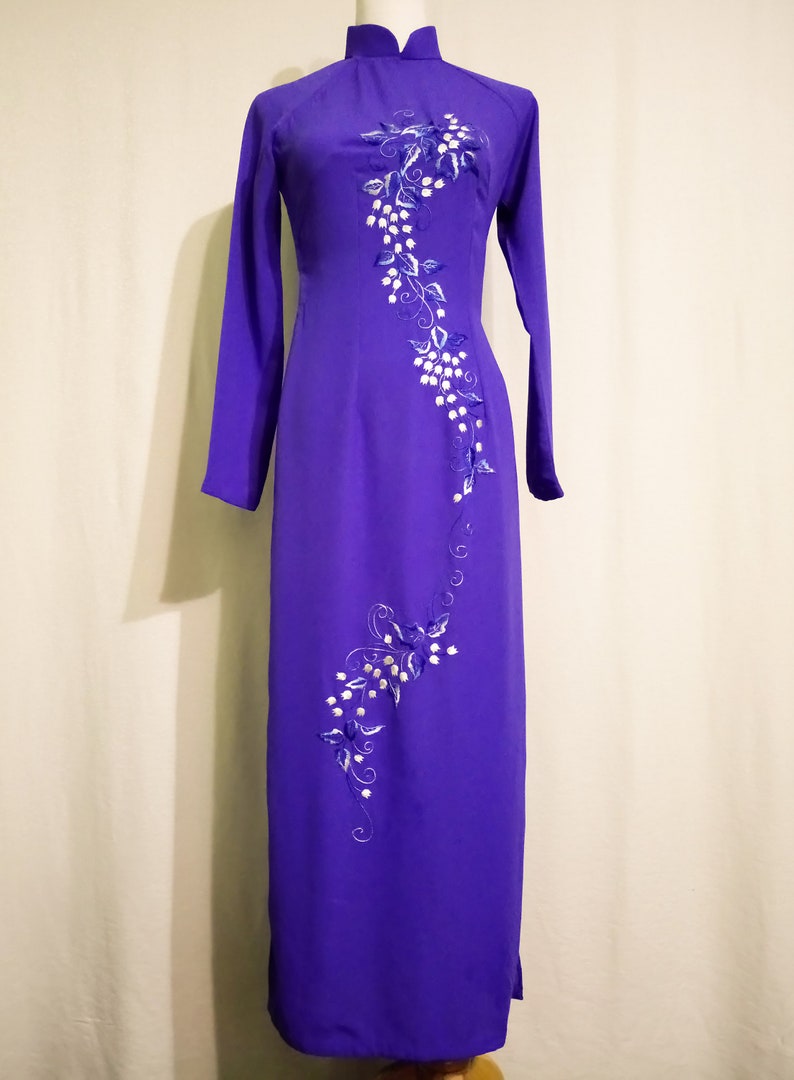 1990s Purple Ao Dai Traditional Vietnamese Dress XS Asian | Etsy