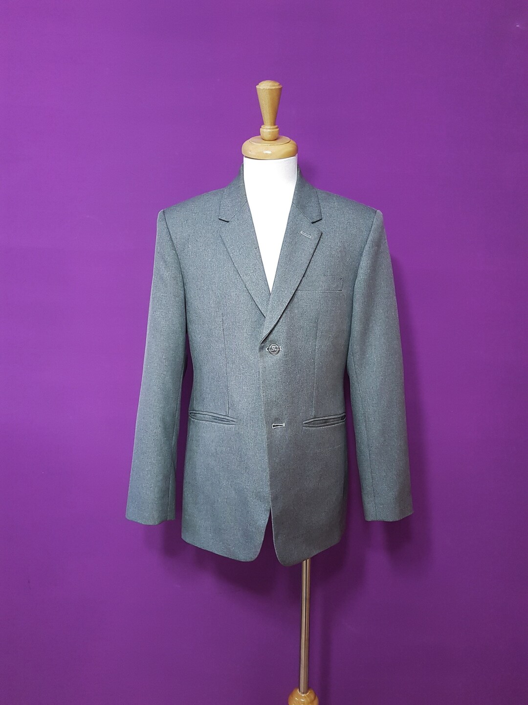 1960s Style Men's Light Grey Jacket Chest 39 Etsy