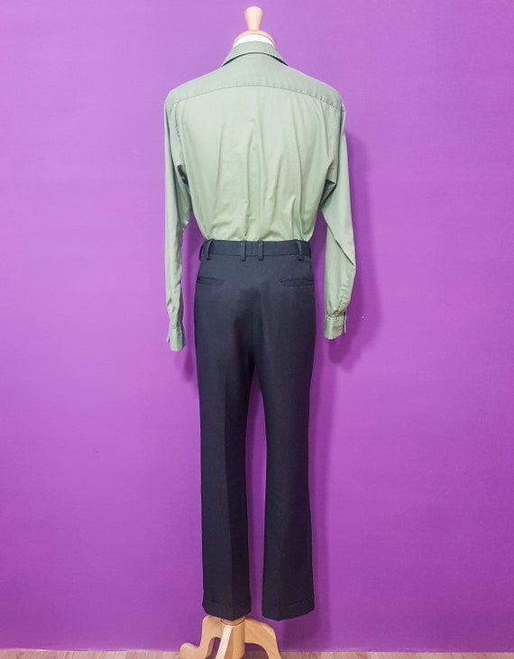 1960s Style Men's Dark Grey Trousers Waist 30" Ta… - image 3