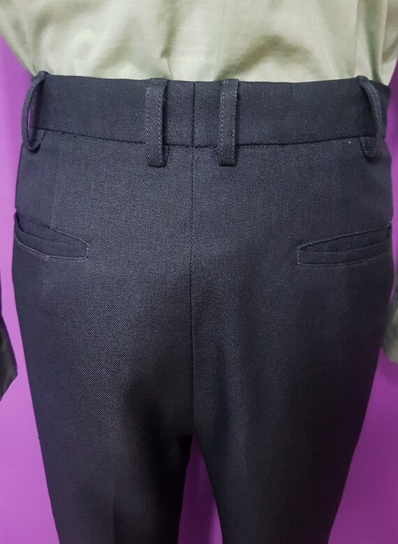 1960s Style Men's Dark Grey Trousers Waist 30" Ta… - image 7