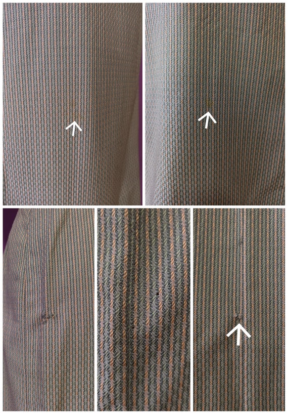 Vintage 1940s Grey and Pink Pin Stripe Wool Suit … - image 10