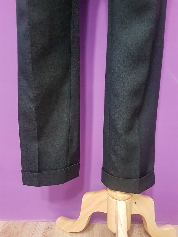 1960s Style Men's Dark Grey Trousers Waist 30" Ta… - image 8