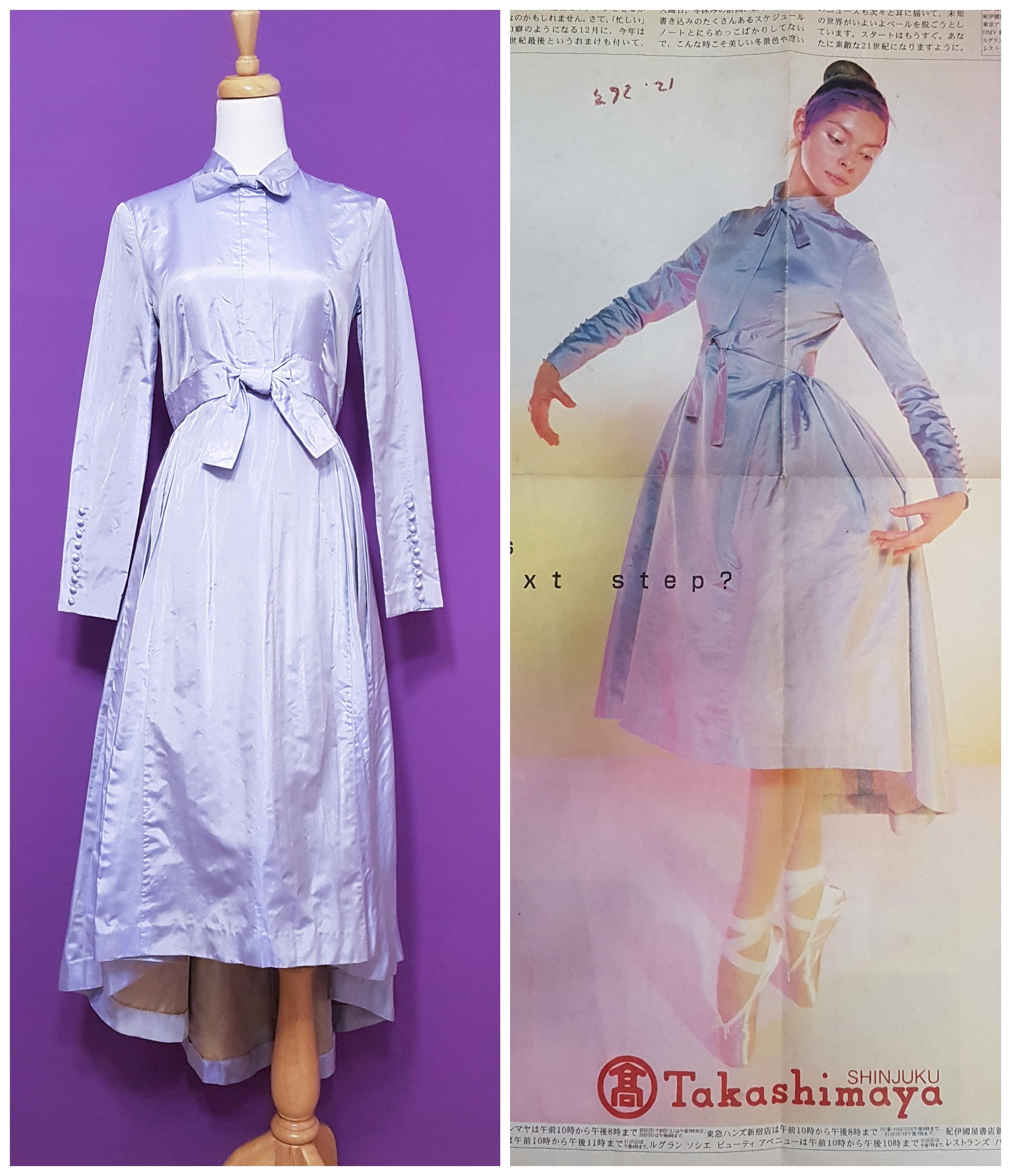 Buy 2000's Tokunaga Shunichi Designer's Silk Dress Purple Online ...