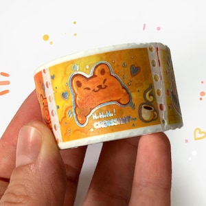 Simpatico rotolo di Washitape: Pane e pasticcini con gatti - Carta giapponese, nastro adesivo, cancelleria, scrapbooking e bullet journal