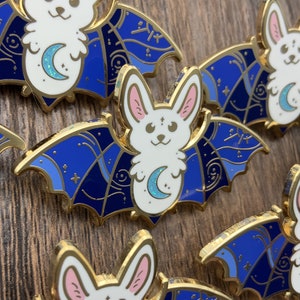 Bat enamel pin - cute goldeb bat from the stars enamel pin - space pins - bat art - cute enamel pins