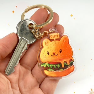 Portachiavi Cat Burger || portachiavi in acrilico trasparente
