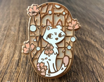 Cat enamel pin : a cute rose gold brooch of cat