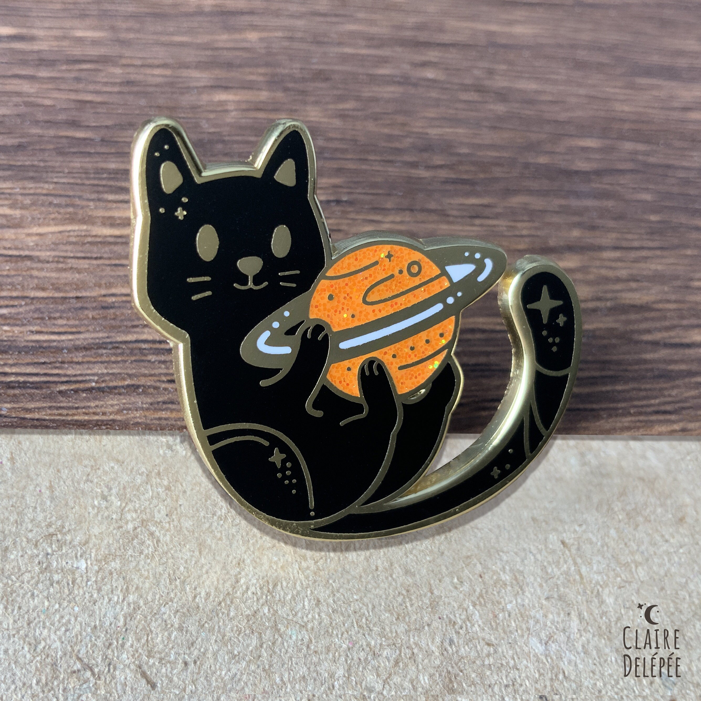 Black Space Cat Enamel Pin – Meugraphics