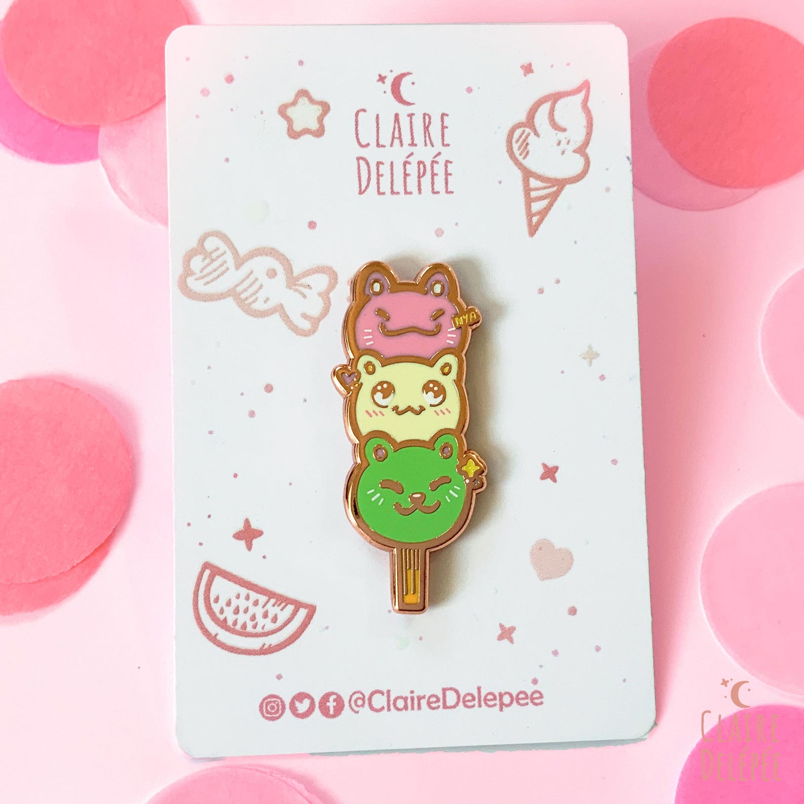 Dango Pin Cute Dango Enamel Pin Featuring Three Little Cats - Kawaii Animal ...