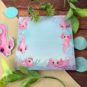 Blocco note Little Axolotl - Carta non patinata, cancelleria carina