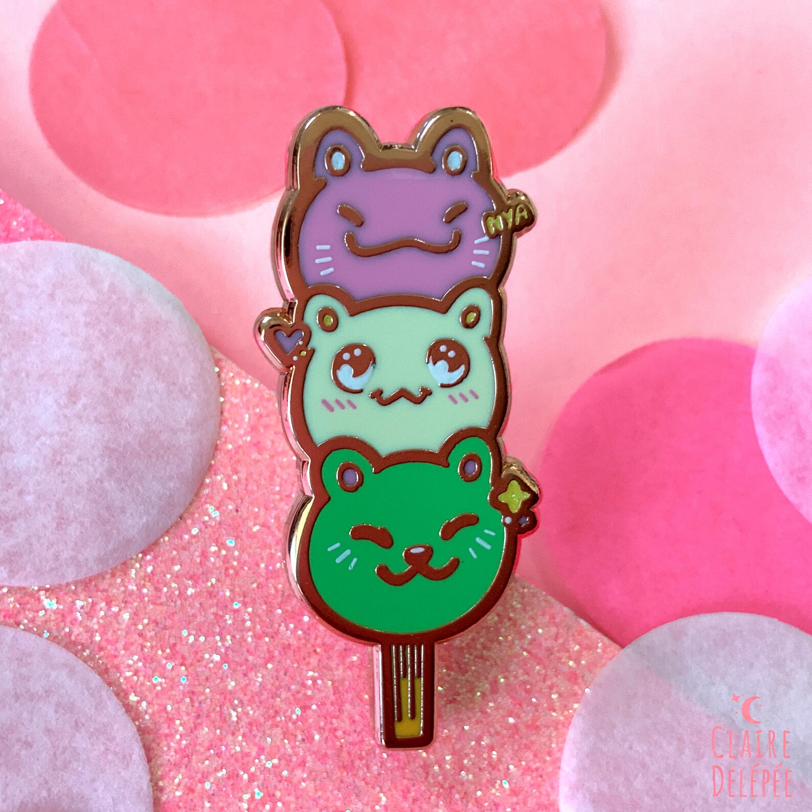 Dango Pin Cute Dango Enamel Pin Featuring Three Little Cats - Kawaii Animal ...