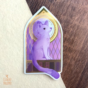 Autocollant de chat avec détails dorés || sticker original