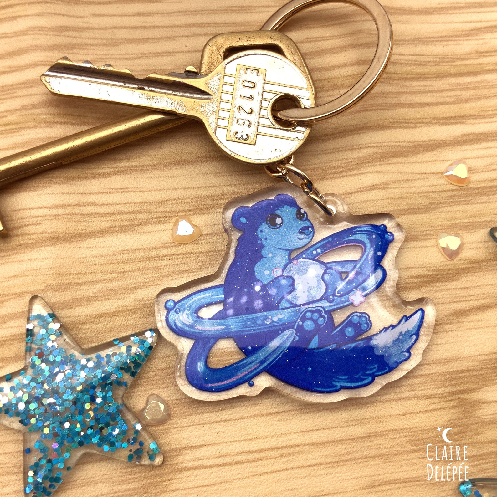 Cute otter keychain acrylic charm of a otter otter gift Etsy