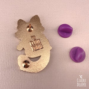 Pins de panda roux violet avec son bol de nouilles japonaises badge émaillé rose doré d'animal image 6
