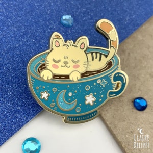 Tea Art Cat Enamel Pin Tea Art Cat Enamel Pin