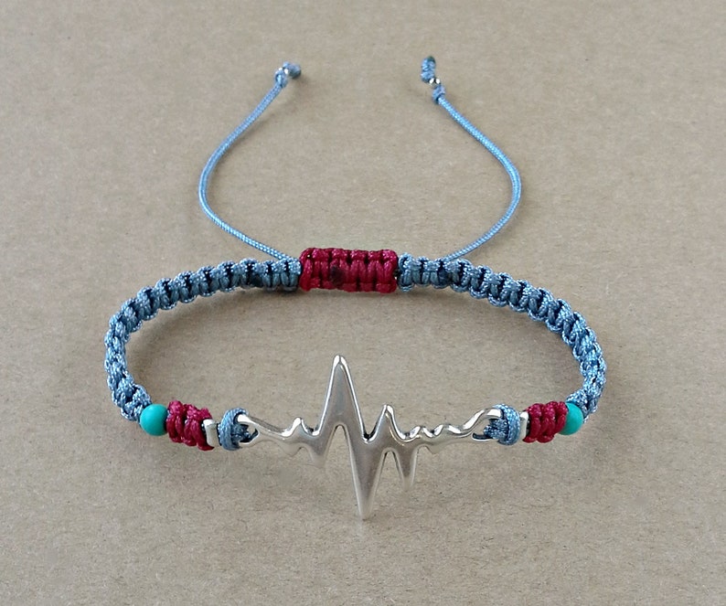 Heartbeat Bracelet Matching Couple Bracelet Anniversary Etsy