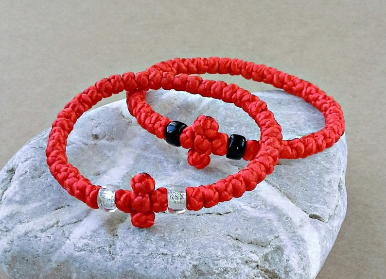 Red Handmade Komboskini Greek Orthodox Bracelet Brojanica Etsy