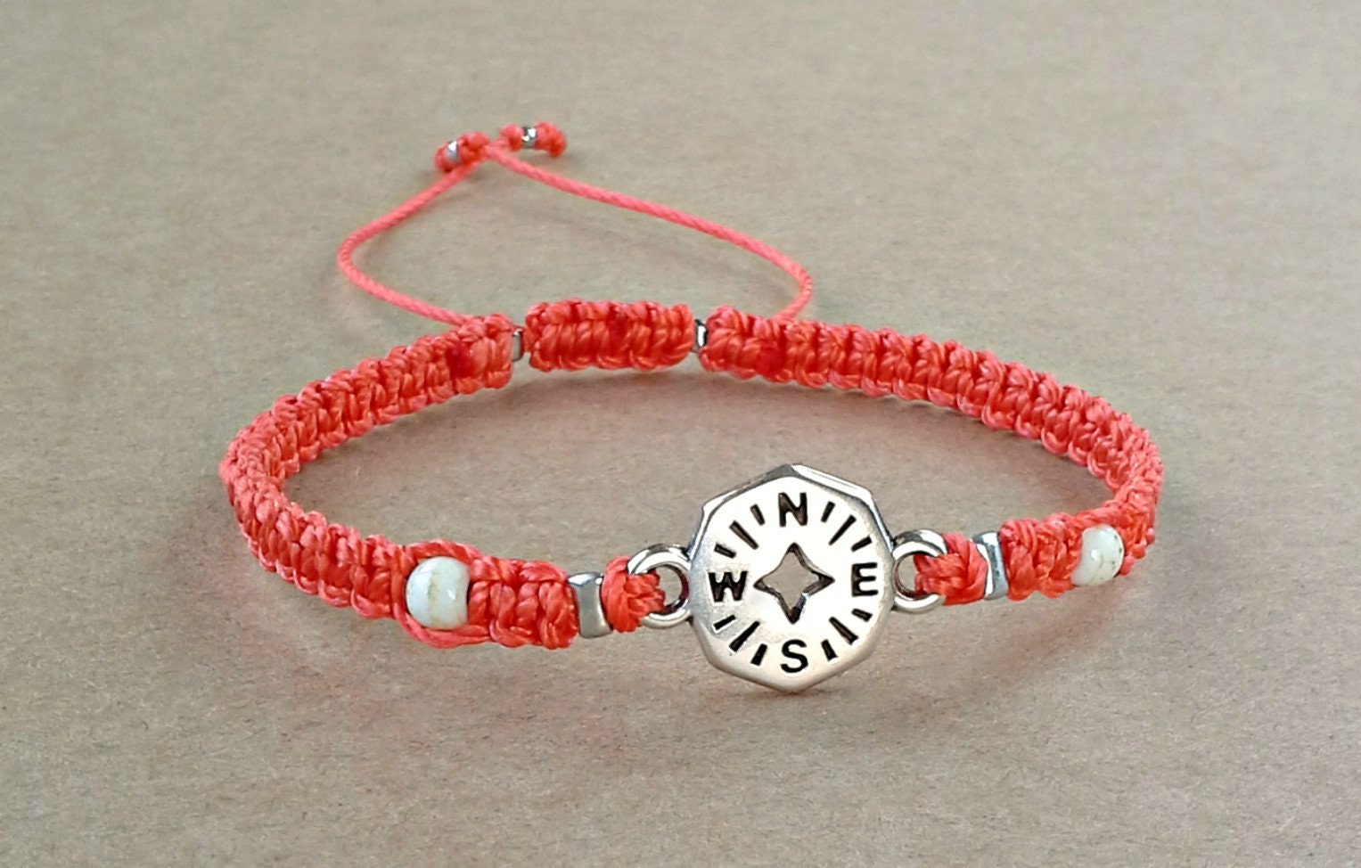 Compass Bracelet Travel Bracelet Compass Friendship Etsy