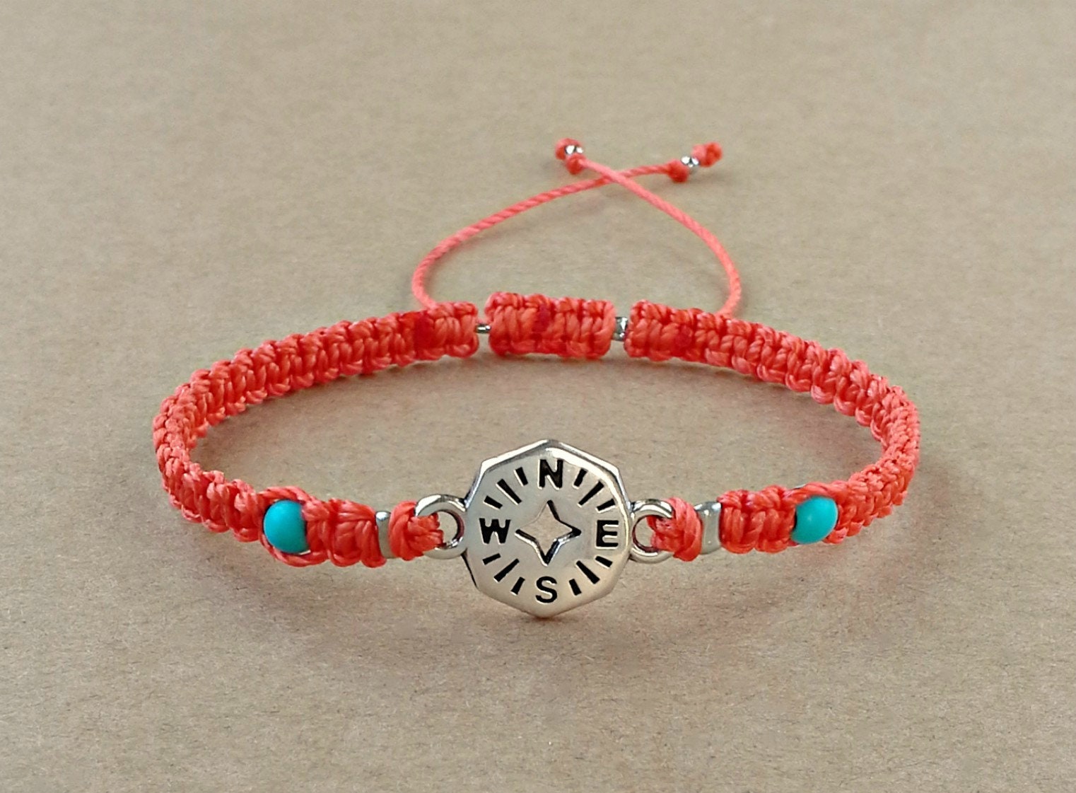 Compass Bracelet Travel Bracelet Compass Friendship Etsy