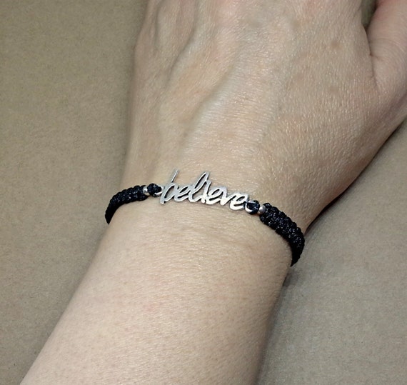 Believe Bracelet Motivation Bracelet Best Friend Jewelry Wish Bracelet Faith Bracelet Gift for Her Him Macrame Believe Jewelry B0114 Etsy UK